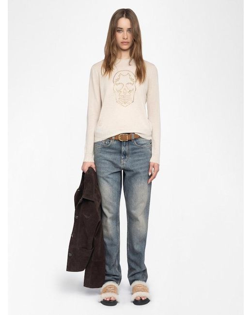 Zadig & Voltaire White Miss Jumper 100% Cashmere