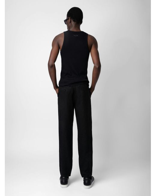 Zadig & Voltaire Black Pierce Linen Trousers for men