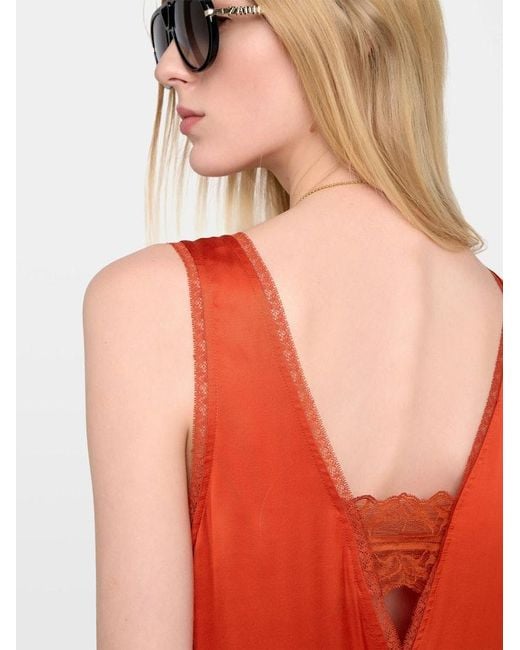 Zadig & Voltaire Orange Renzo Satin Dress