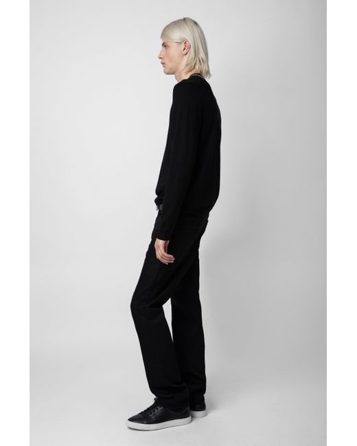 Zadig u0026 Voltaire Kennedy Sweater in Black for Men | Lyst