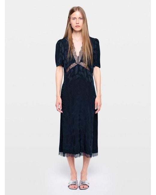 Zadig & Voltaire Blue Redox Dress 100% Silk