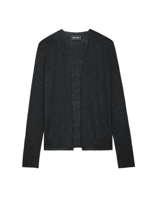 Zadig & Voltaire Black Daffy Wings Cardigan 100% Cashmere