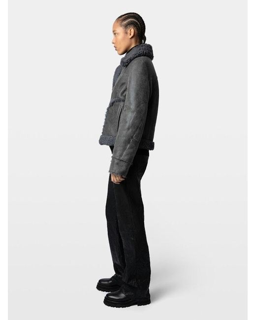 Zadig & Voltaire Black Kady Shearling Jacket