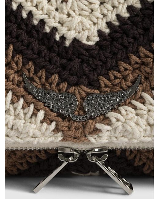 Zadig & Voltaire Brown Rock Macramé Clutch