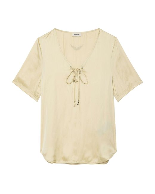 Top terzo satin Zadig & Voltaire en coloris Natural