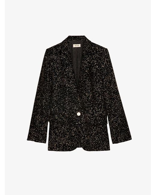 Zadig & Voltaire Black Velvet Valse Blazer