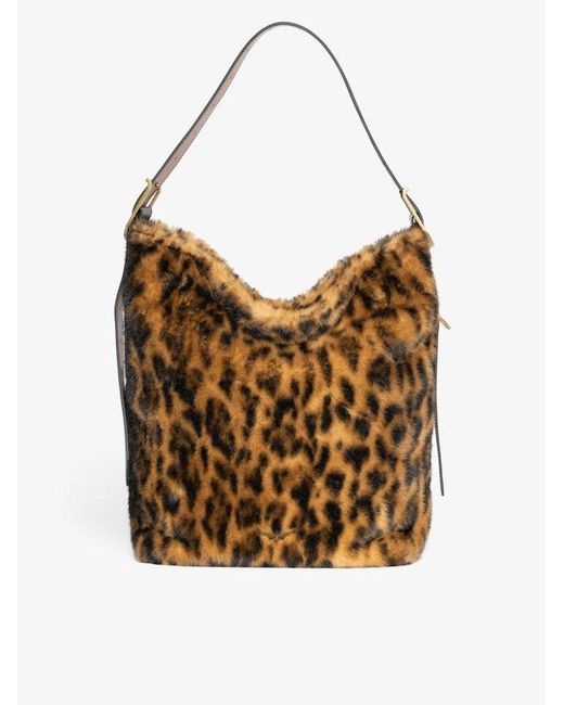 Zadig & Voltaire Brown Jane Hobo Xl Leopard Bag