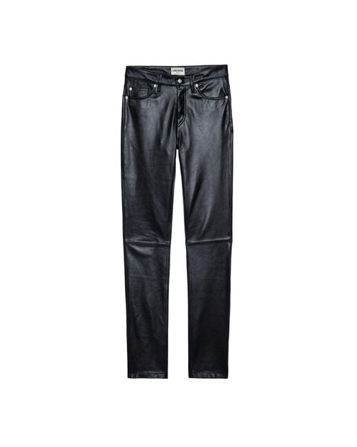 Zadig & Voltaire Black David Leather Pants for men