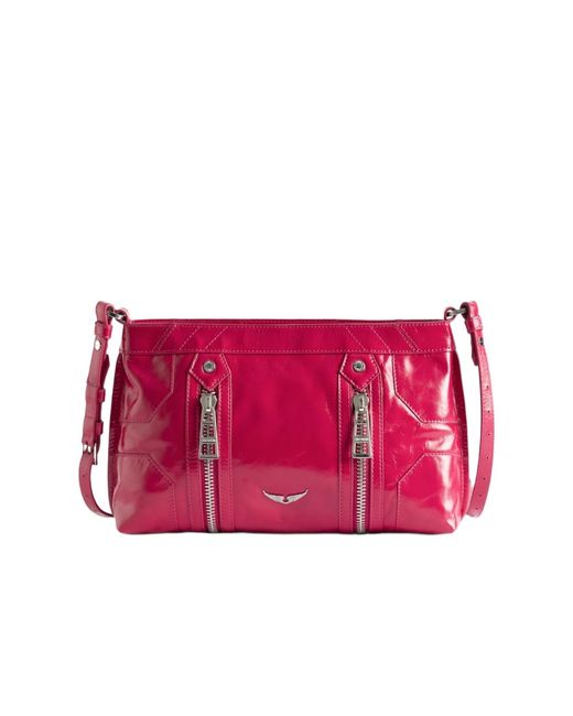 Zadig & Voltaire Red Sunny Moody Vintage Patent Bag