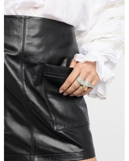 Zadig & Voltaire Black Jaime Leather Skirt