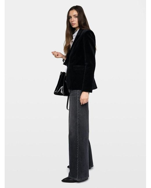 Zadig & Voltaire Black Vavy Velvet Blazer