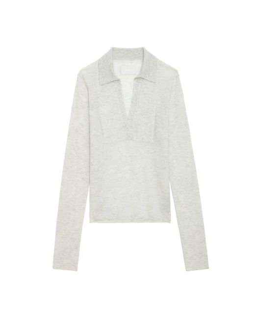 Pull sally strass cachemire Zadig & Voltaire en coloris White