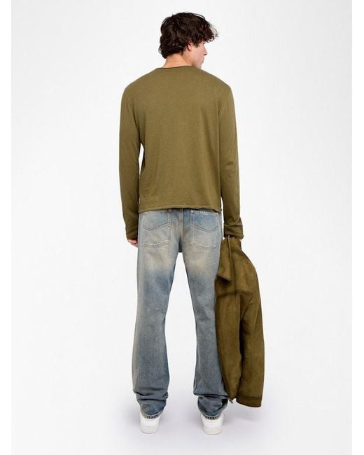 Zadig & Voltaire Green Monsatir Henley T-Shirt for men