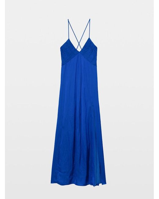 Zadig & Voltaire Blue Rayonne Satin Dress