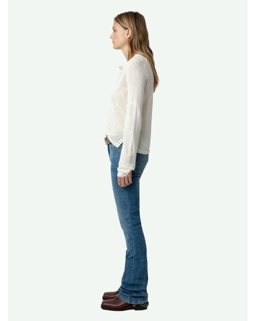 Zadig & Voltaire White Salmyr Wings Jumper