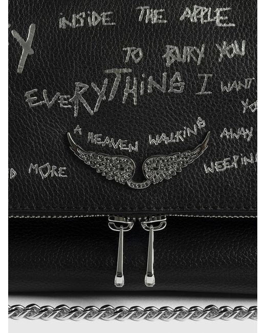 Zadig & Voltaire Black Rocky Ii Graffiti Bag
