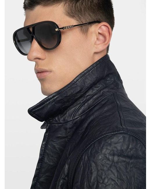Zadig & Voltaire Blue Loumy Leather Jacket for men
