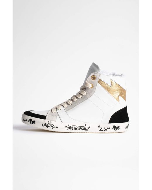 zadig and voltaire white high tops