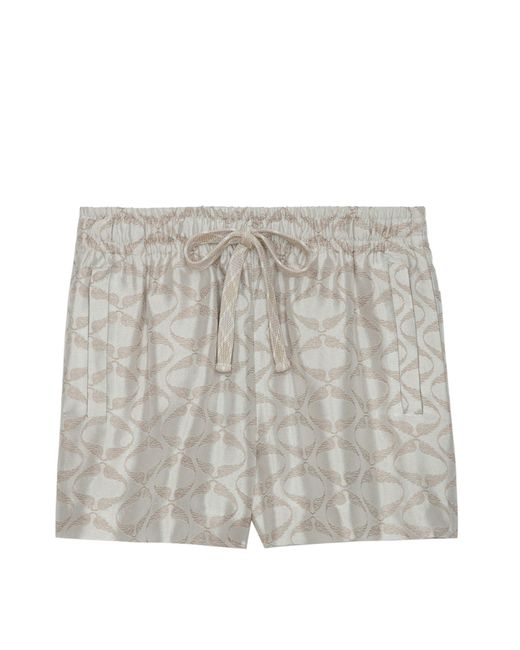 Zadig & Voltaire Gray Shorts Paxi Wings Jacquard