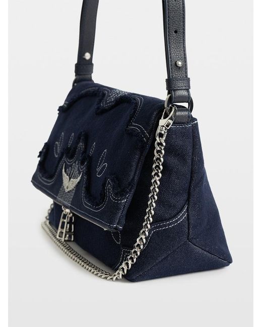 Zadig & Voltaire Black Rocky Ii Denim Bag