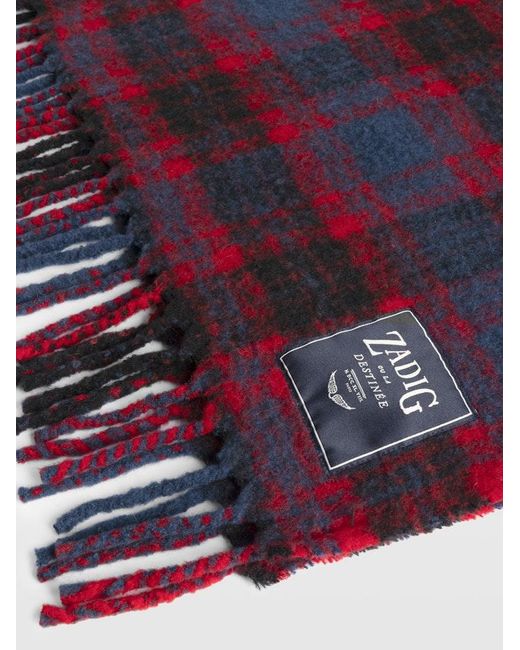Zadig & Voltaire Purple Scarf Joan Tartan
