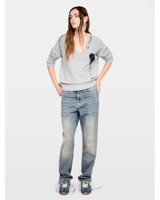 Zadig & Voltaire Gray Mikyz Jumper 100% Cashmere