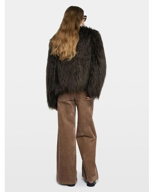 Zadig & Voltaire Black Freddie Curly Faux Fur Coat