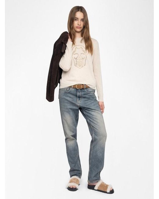 Zadig & Voltaire White Miss Jumper 100% Cashmere