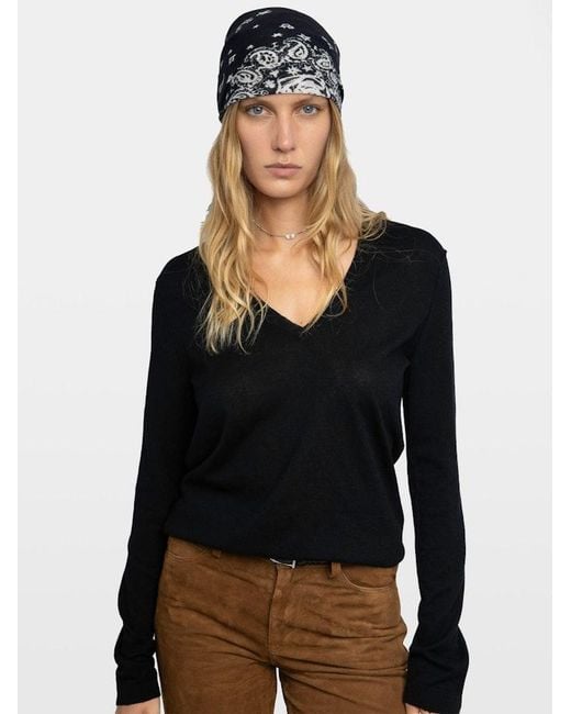 Zadig & Voltaire Black Rivy Jumper 100% Cashmere