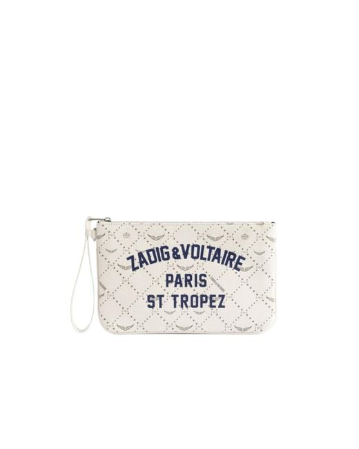 Zadig & Voltaire White Z Pouch Resort St Tropez Clutch