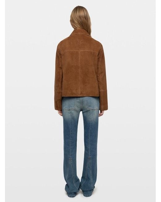 Zadig & Voltaire Brown Lessa Suede Leather Jacket