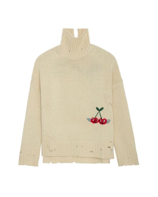 Zadig & Voltaire Natural Bleeza Jumper 100% Merino Wool