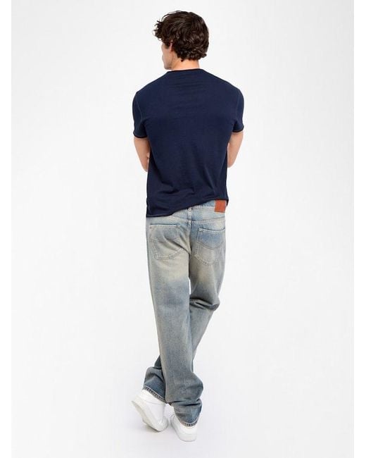 Zadig & Voltaire Blue Monsatir Henley T-Shirt for men