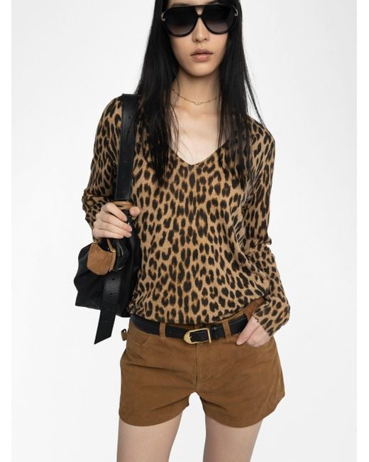 Pull Rivy 100% Cachemire Daim Zadig & Voltaire en coloris Brown