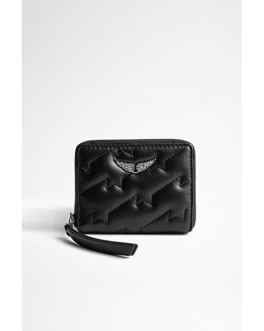 Porte-monnaie mini zv quilted Zadig & Voltaire en coloris Noir | Lyst