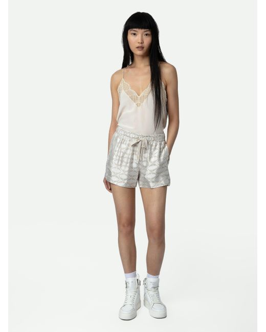 Zadig & Voltaire Gray Paxi Wings Jacquard Shorts