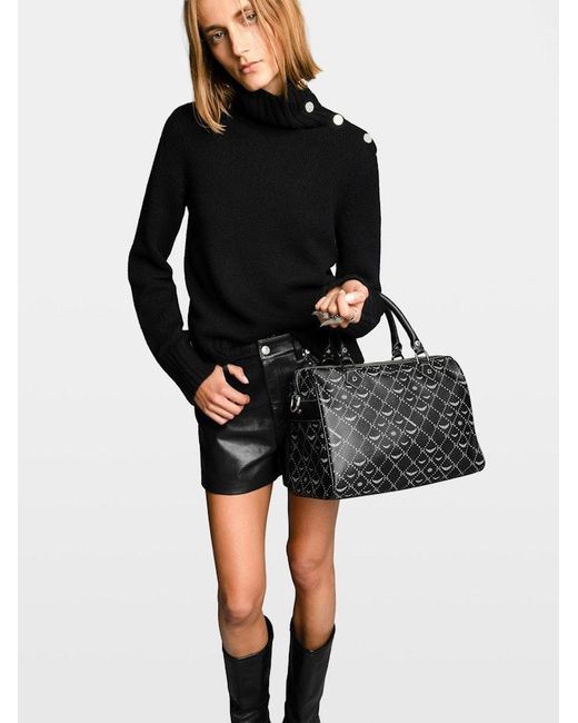 Zadig & Voltaire Black Sunny Medium Vibe Monogram Bag
