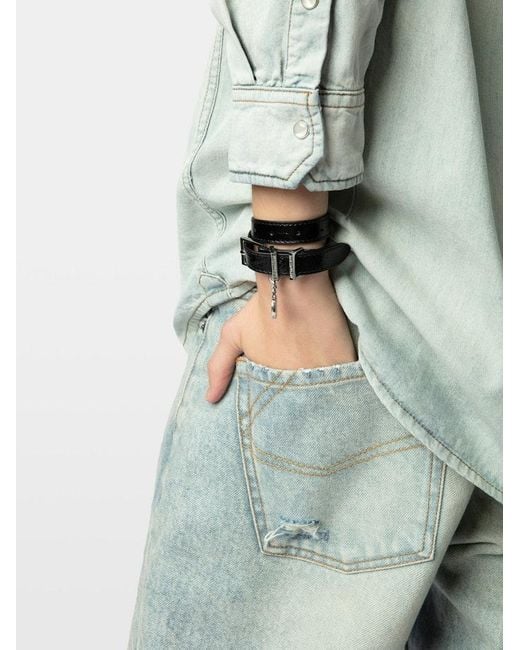 Zadig & Voltaire White Sunny Leather Bracelet