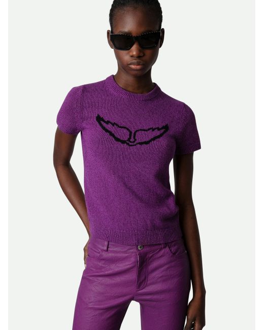 Zadig & Voltaire Purple Sorly Wings Jumper
