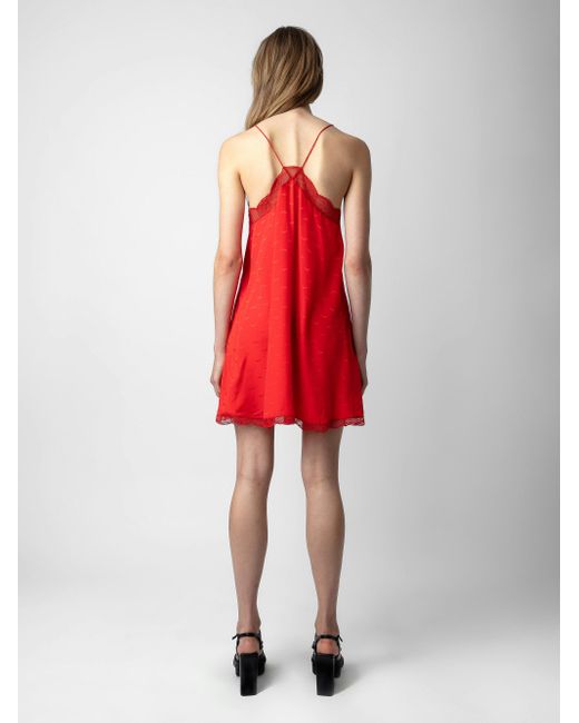 Zadig & Voltaire Red Ristyz Silk Jacquard Dress