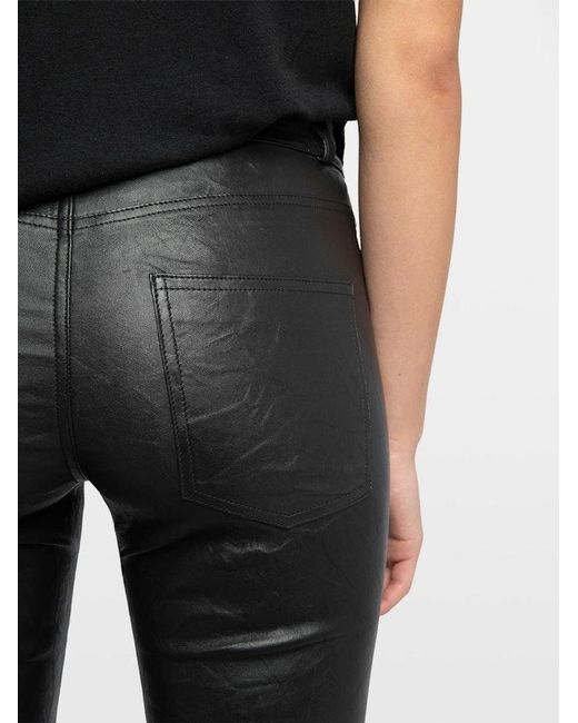 Zadig & Voltaire Black Phlame Leather Trousers
