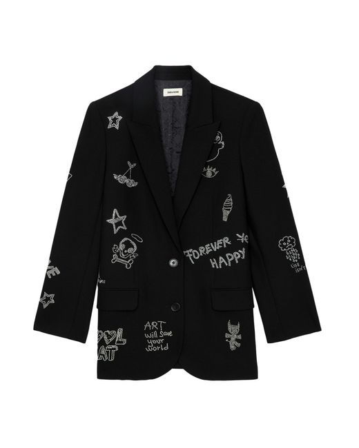Blazer / Veste Vega En Laine Zadig & Voltaire - Taille XS Homme - Noir - Neuf Avec Étiquettes