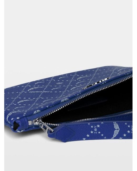 Zadig & Voltaire Blue Z Pouch Monogram Clutch
