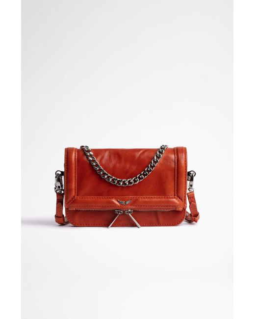 Zadig & Voltaire Leather Rock Nano Novel Bag in Orange Lyst