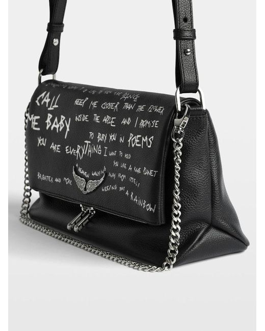 Zadig & Voltaire Black Rocky Ii Graffiti Bag