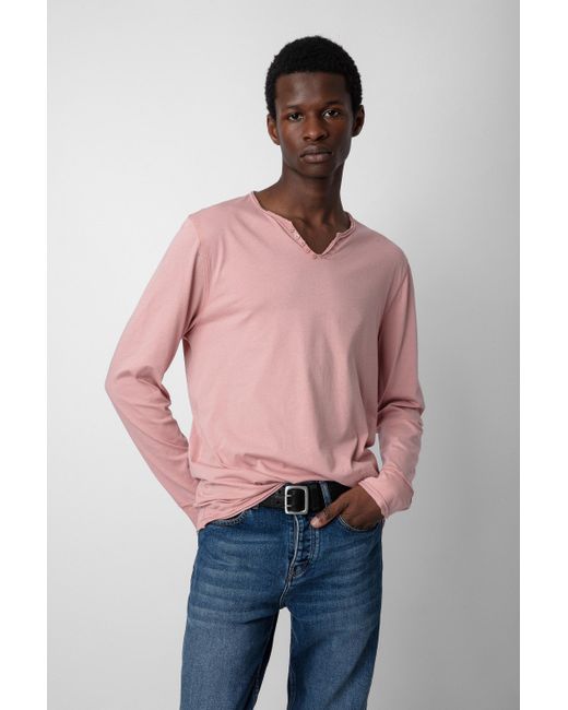 Zadig & Voltaire Pink Monastir T-shirt for men