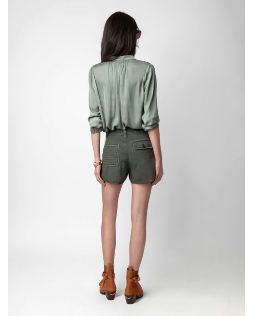 Zadig & Voltaire Green Tink Satin Blouse