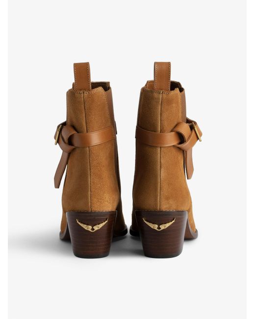 Zadig & Voltaire Brown Tyler Suede Ankle Boots
