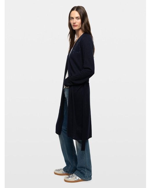 Zadig & Voltaire Blue Daffyz Cardigan 100% Cashmere