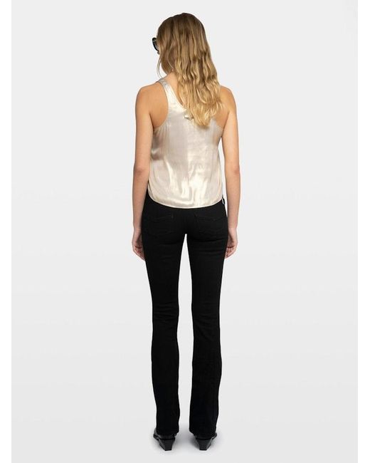 Zadig & Voltaire White Tarys Satin Top